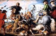 Peter Paul Rubens, A 1615-1621 oil on canvas 'Wolf and Fox hunt' painting by Peter Paul Rubens